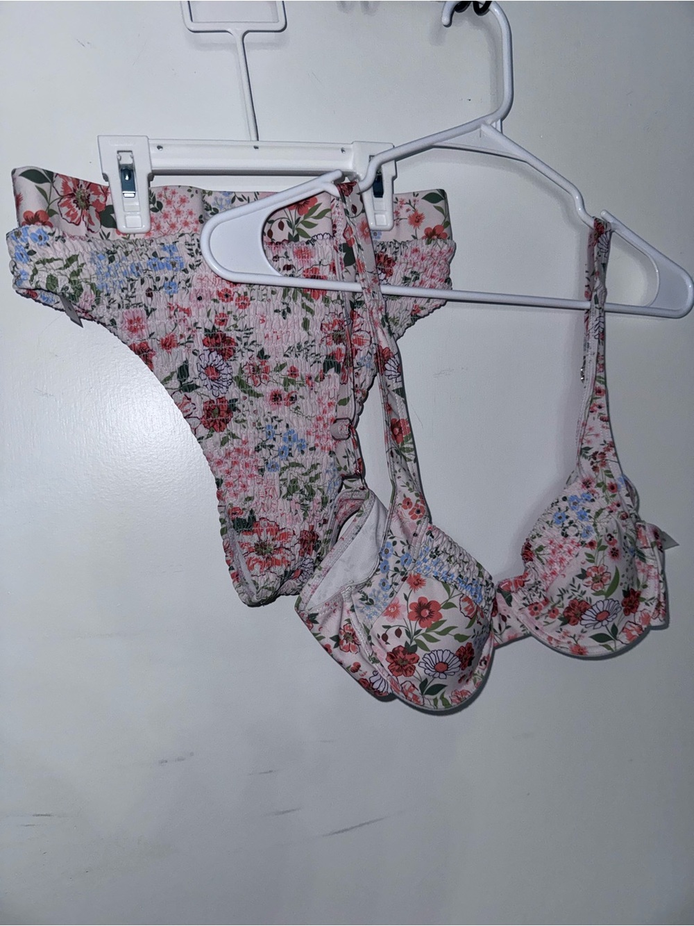 SHEIN Pink Floral Underwire Bikini Set